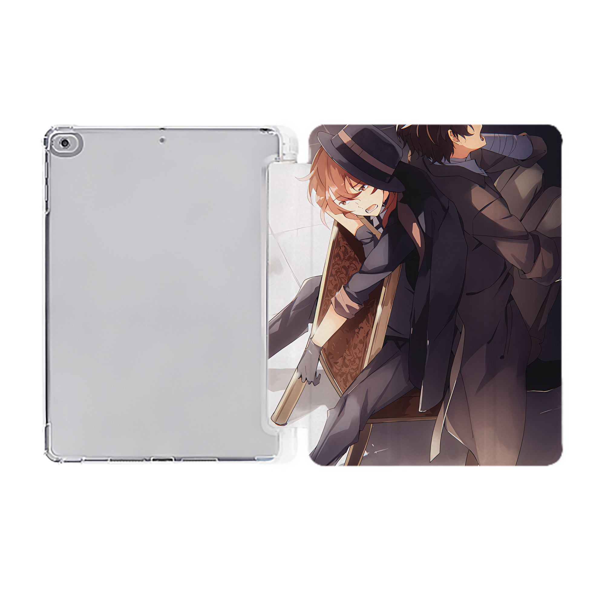 （画像用） 文豪ストレイドッグス Bungo Stray Dogs IPad ケース ペン収納付き 三つ折りスタンド PUレザー×シリコン 対応機種9.5/10.5/10.9インチ